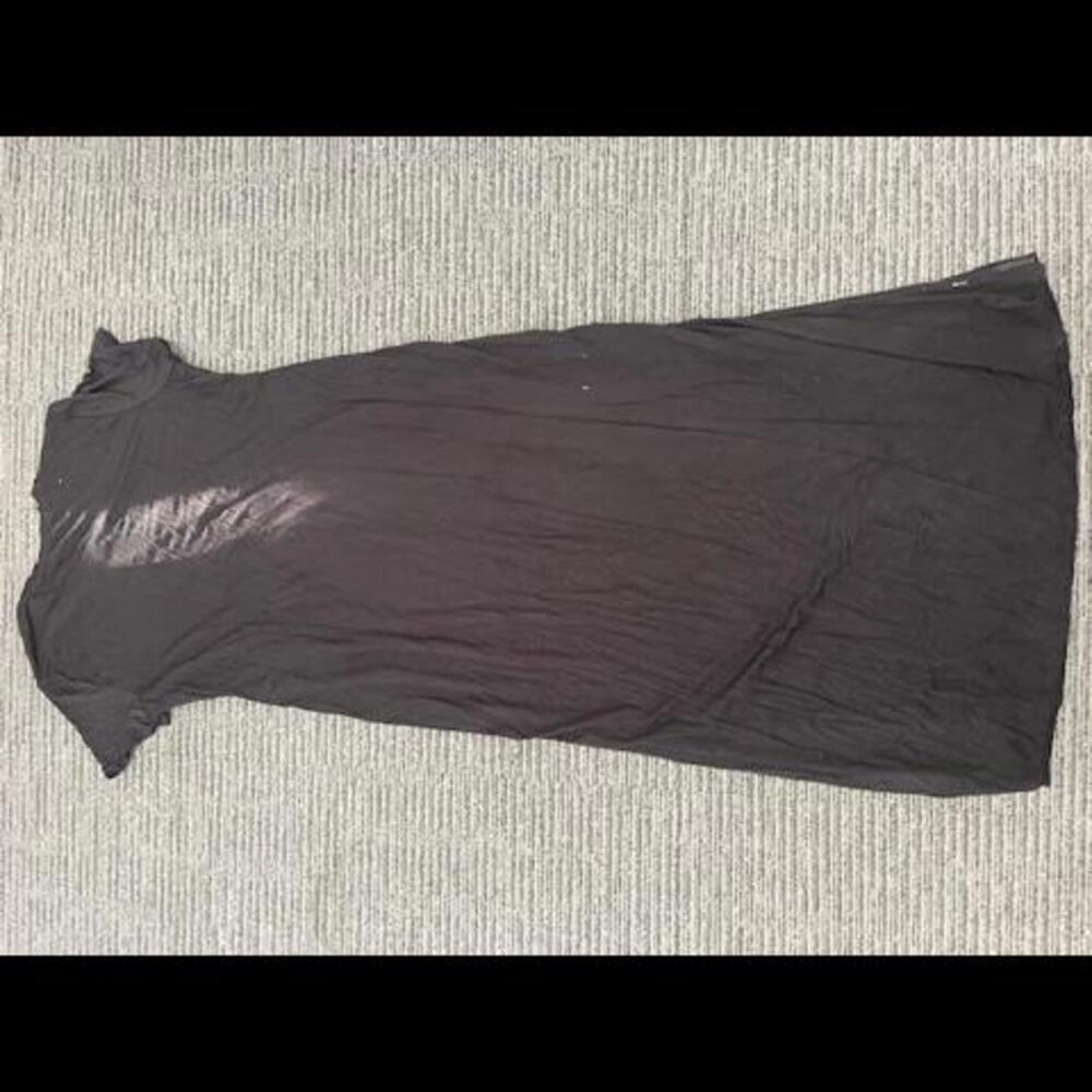New Nene Leakes Short Sleeve Size Zipper Pullover Soft Knit Black Maxi Dress XL - Picture 3 of 7